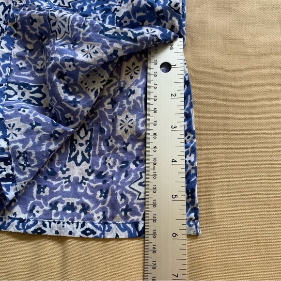 Roller Rabbit Blue White Cotton Tunic Top Small Lightweight Boho Blouse Beach - Picture 12 of 14